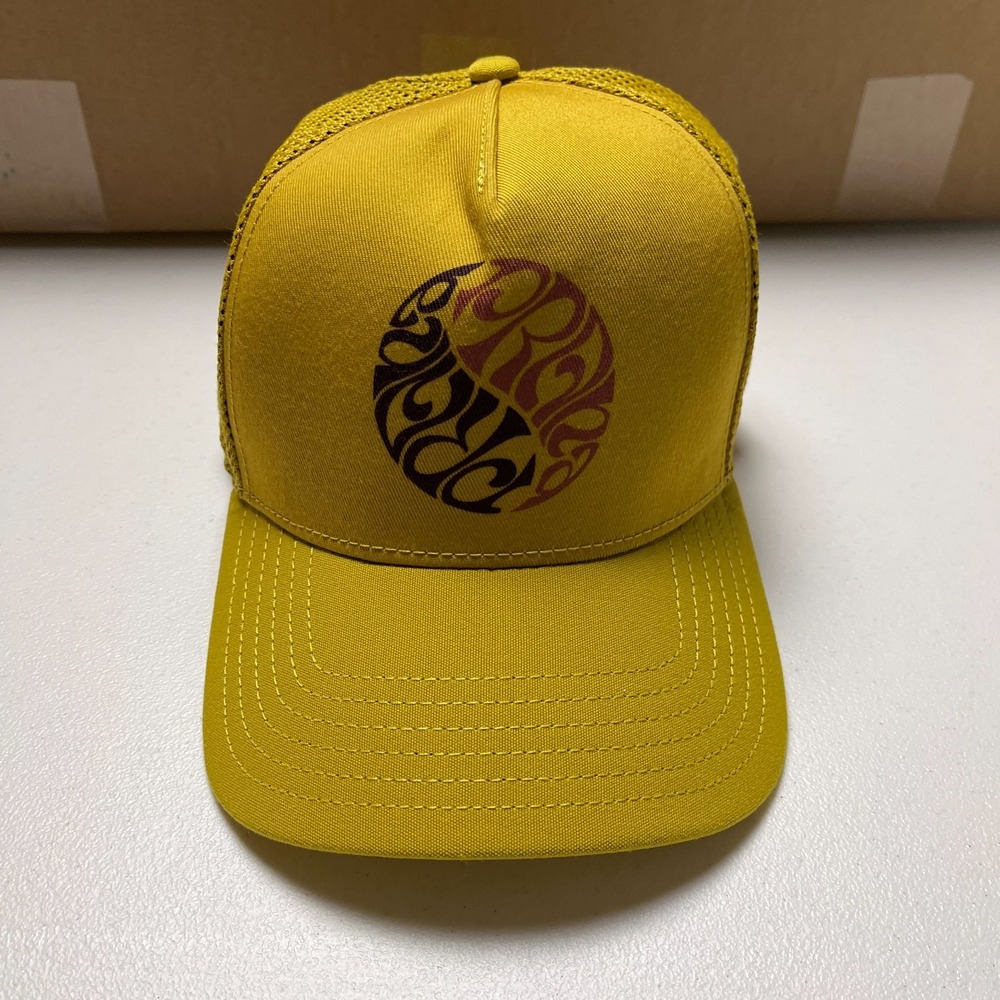 prAna Roads Ahead Trucker Hat Golden Leaf Symbol Mesh Snapback Unisex NWT